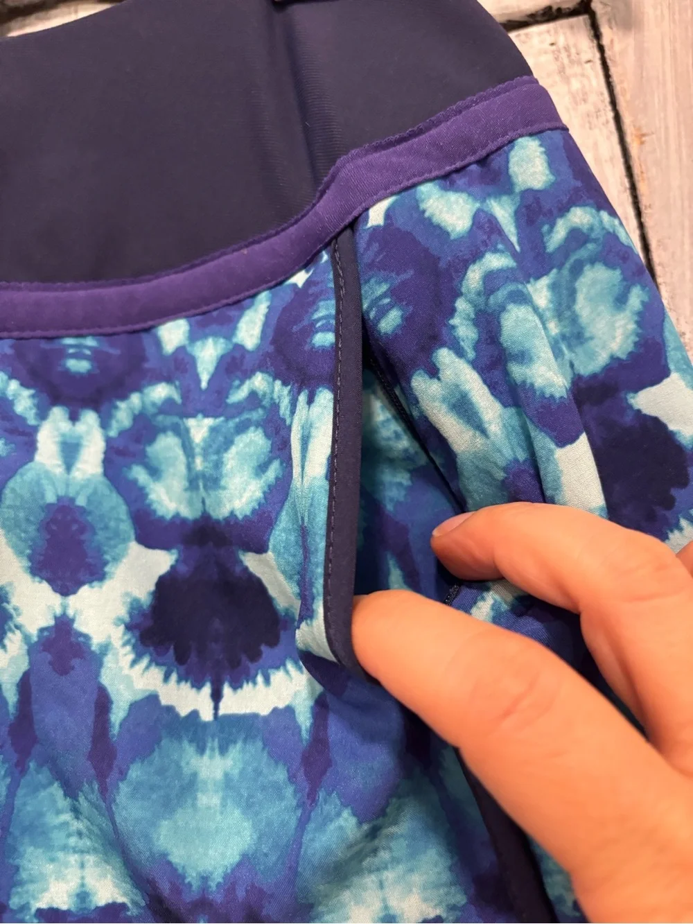 Title Nine Nimblene Blue Geometric Skirt Skort Size S